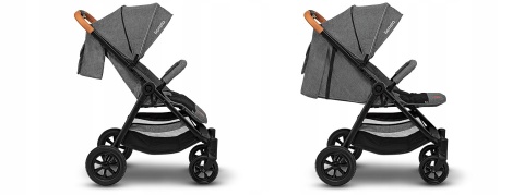 BELL Lionelo wózek spacerowy do 22kg, duże pompowane koła, torba, ocieplacz, moskitiera, uchwyt na kubek - Stone