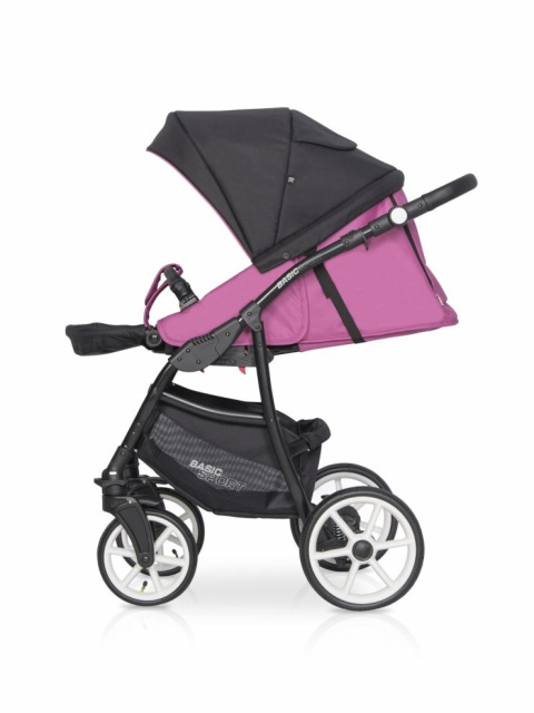 RIKO BASIC SPORT 3w1 Wózek głęboko-spacerowy z fotelikiem 0-13 kg - MAGENTA