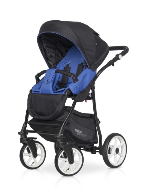 RIKO BASIC SPORT 3w1 Wózek głęboko-spacerowy z fotelikiem 0-13 kg - RACING BLUE