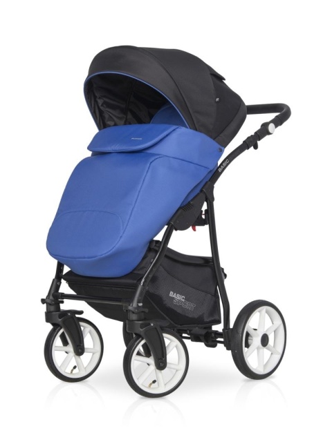 RIKO BASIC SPORT 3w1 Wózek głęboko-spacerowy z fotelikiem 0-13 kg - RACING BLUE