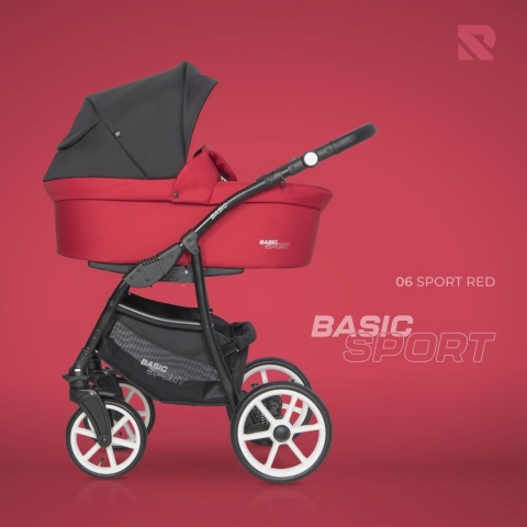 RIKO BASIC SPORT 3w1 Wózek głęboko-spacerowy z fotelikiem 0-13 kg - SPORT RED