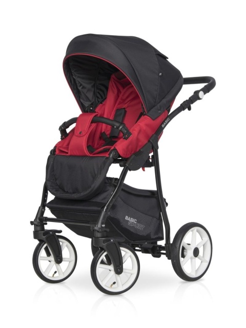 RIKO BASIC SPORT 3w1 Wózek głęboko-spacerowy z fotelikiem 0-13 kg - SPORT RED