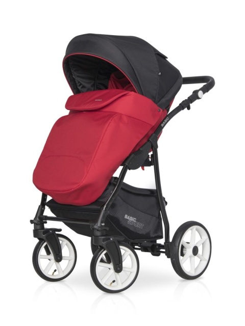 RIKO BASIC SPORT 3w1 Wózek głęboko-spacerowy z fotelikiem 0-13 kg - SPORT RED
