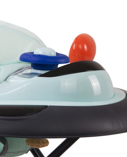 Chodzik dla dziecka ze stoperami i kierownicą - turkusowo szary