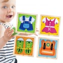 Viga Drewniane Tablice Sensoryczne Ubrania i zapięcia Montessori