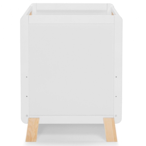 Kinderkraft Łóżeczko Drewniane NICO Barierka + Materac - White