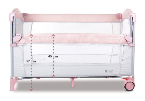 Łóżeczko turystyczne - dostawka do łóżka - różowe