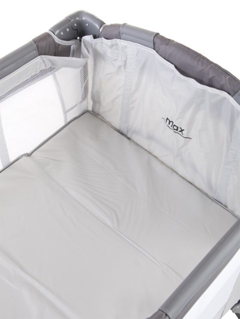 Łóżeczko turystyczne - dostawka do łóżka - szare