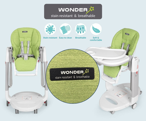 Peg Perego TATAMIA Follow Me Wielofunkcyjne krzesełko do karmienia 0m+ kolor Wonder Green