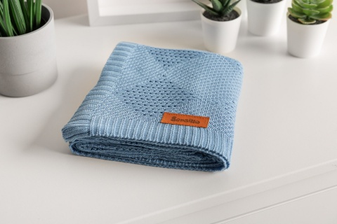 Kocyk Bambusowy BAMBUS 100% 100X80cm Sensillo - Niebieski