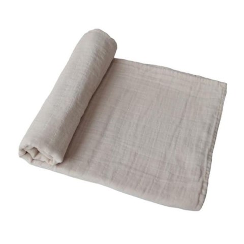 Mushie - otulacz kocyk letni 100% organic cotton Fog 120 x 120