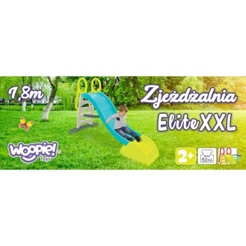 WOOPIE Duża Zjeżdżalnia Ogrodowa ze Ślizgiem Wodnym Elite XXL 180 cm