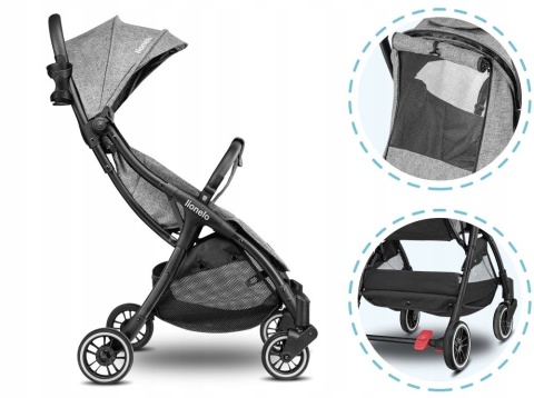 JULIE ONE Lionelo Wózek spacerowy do 22 kg - STONE GREY