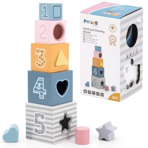 VIGA PolarB Piramidka Układanka edukacyjna Sorter Kostki Klocki