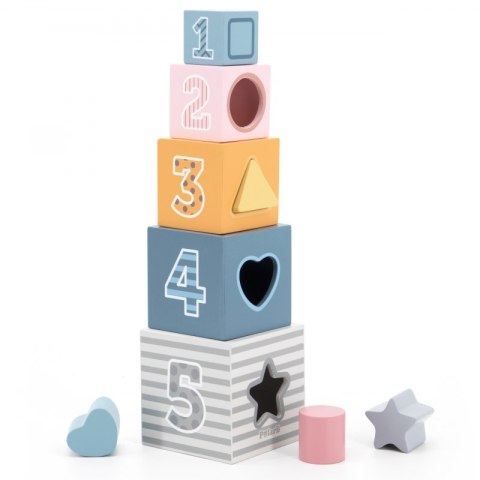 VIGA PolarB Piramidka Układanka edukacyjna Sorter Kostki Klocki