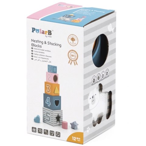 VIGA PolarB Piramidka Układanka edukacyjna Sorter Kostki Klocki