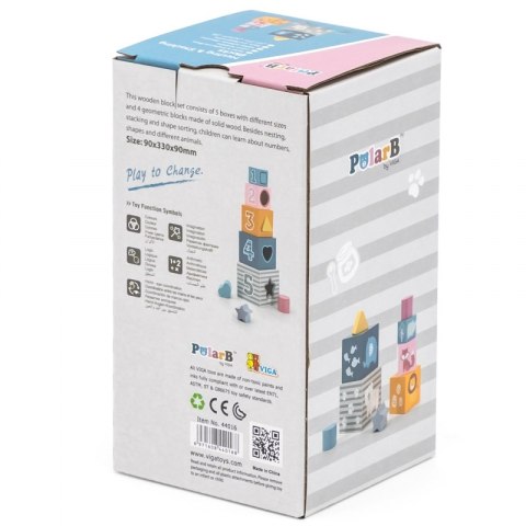 VIGA PolarB Piramidka Układanka edukacyjna Sorter Kostki Klocki