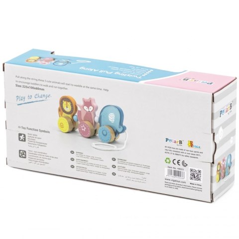 VIGA Drewniana zabawka zwierzątka do ciągnięcia