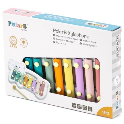 VIGA Drewniane Cymbałki Miś Polarny Ksylofon Montessori