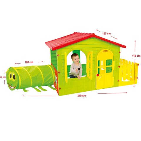 Domek Ogrodowy z Ogródkiem i Tunelem Gąsienicą Mochtoys