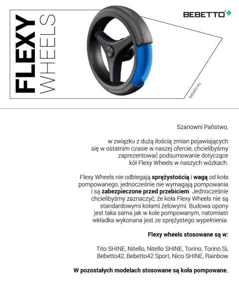 NICO Bebetto wózek spacerowy na niepompowanych kołach Flexy Wheels Produkt Polski - 03/LJ195