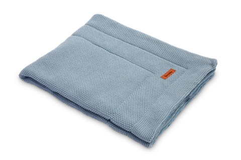 SENSILLO KOMPLET DO ŁÓŻECZKA DZIERGANY Z MUŚLINĄ - NIEBIESKI