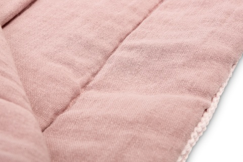 SENSILLO KOMPLET DO ŁÓŻECZKA DZIERGANY Z MUŚLINĄ - RÓŻOWY