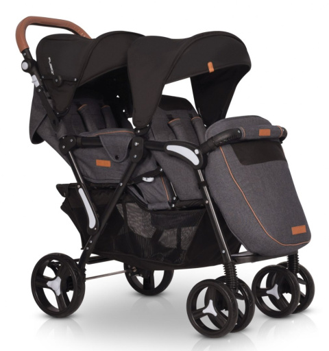 FUSION easyGO wózek spacerowy dla bliźniąt lub dla dzieci rok po roku typu „tandem” - Anthracite