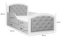 Moon Meowbaby łóżko dziecięce 160x80 z materacem - Grey