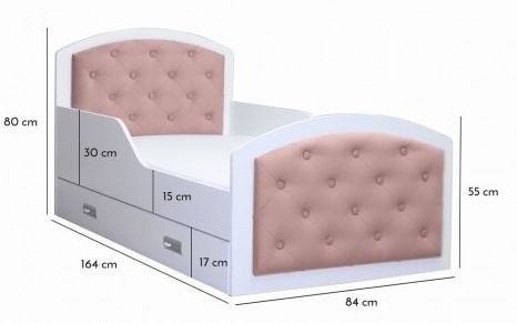 Moon Meowbaby łóżko dziecięce 160x80 z materacem - Rose