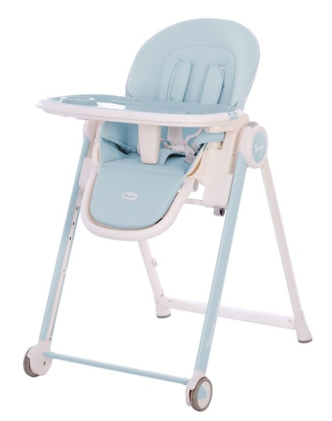 CHESTER 2.0 Shom krzesełko do karmienia 6-36m do 15kg - Soft Blue