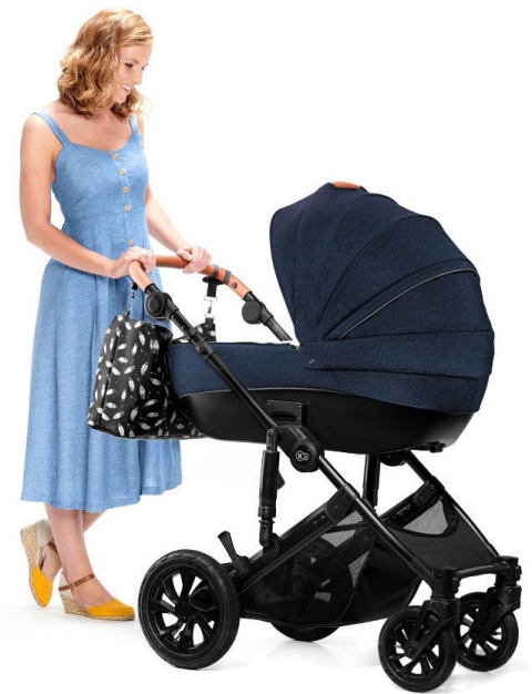 Kinderkraft Wózek Głęboko Spacerowy PRIME 2w1 DEEP NAVY do 22 kg + Mommy Bag
