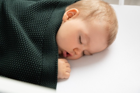 Kocyk Sensillo dziergany bawełna 100 x 80 - Beżowy