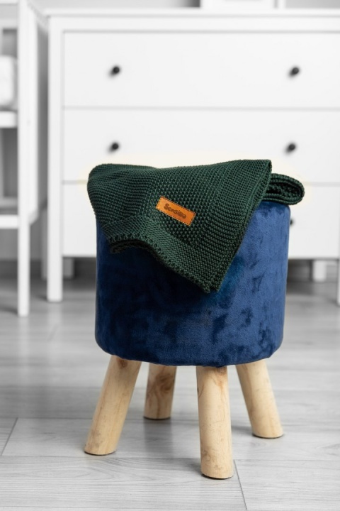 Kocyk Sensillo dziergany bawełna 100 x 80 - MUSZTARDOWY