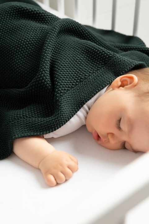 Kocyk Sensillo dziergany bawełna 100 x 80 - MUSZTARDOWY