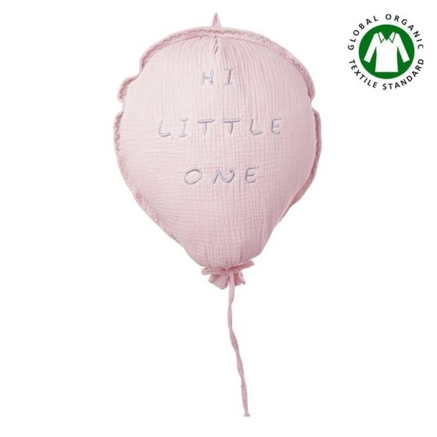 Hi Little One - Poduszka dekoracyjna z organicznego oddychającego BIO muślinu GOTS BALOON BLUSH