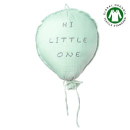 Hi Little One - Poduszka dekoracyjna z organicznego oddychającego BIO muślinu GOTS BALOON MINT