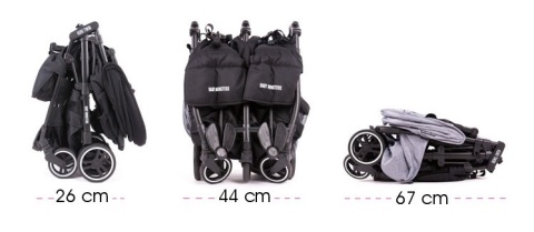 KUKI TWIN 2.0 Baby Monsters wózek bliźniaczy kolor BORDEAUX