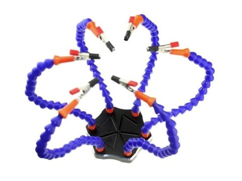 DUŻA Trzecia ręka - sześć ramion - stacja uchwyt do lutowania z wiatraczkiem