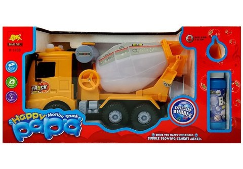 Betoniarka na Baterie Żółta Światła Dźwięki Generator Baniek