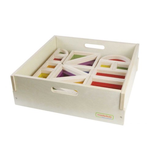 Tęczowe Klocki Zestaw 30 Elementów Kolorowe Szkło Masterkidz Montessori