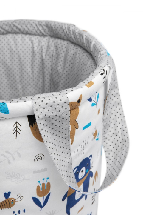 Bawełniany kosz na zabawki Sensillo - LEŚNE ZWIERZĄTKA