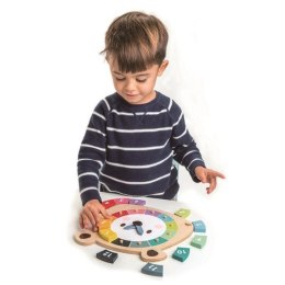 Drewniana zabawka edukacyjna - Kolorowy zegar Miś, Tender Leaf Toys