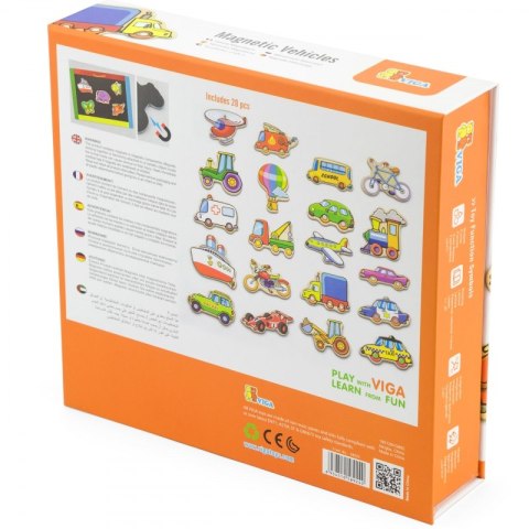 VIGA Drewniane magnesy pojazdy zestaw