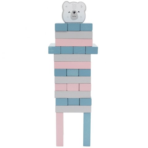 VIGA PolarB Drewniana Gra Wieża Układanka Pastelowa