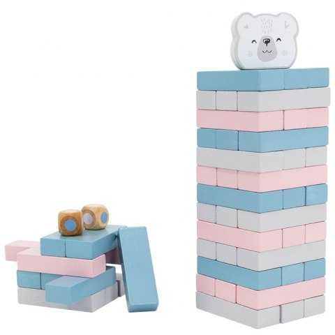 VIGA PolarB Drewniana Gra Wieża Układanka Pastelowa