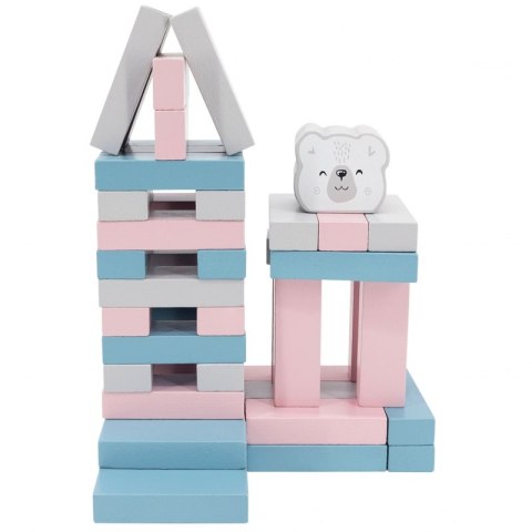 VIGA PolarB Drewniana Gra Wieża Układanka Pastelowa