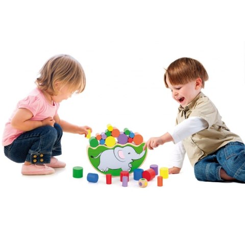 VIGA Drewniana układanka Balansujący Słoń Montessori