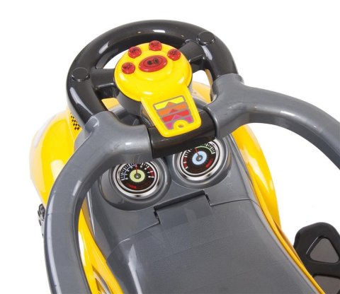 Jeździk pchacz chodzik dla dziecka Mega car z popychaczem 24m+ żółty