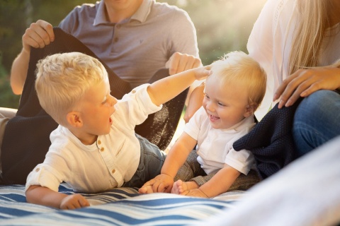 Kocyk Sensillo dziergany bawełna 100 x 80 - GRAFITOWY